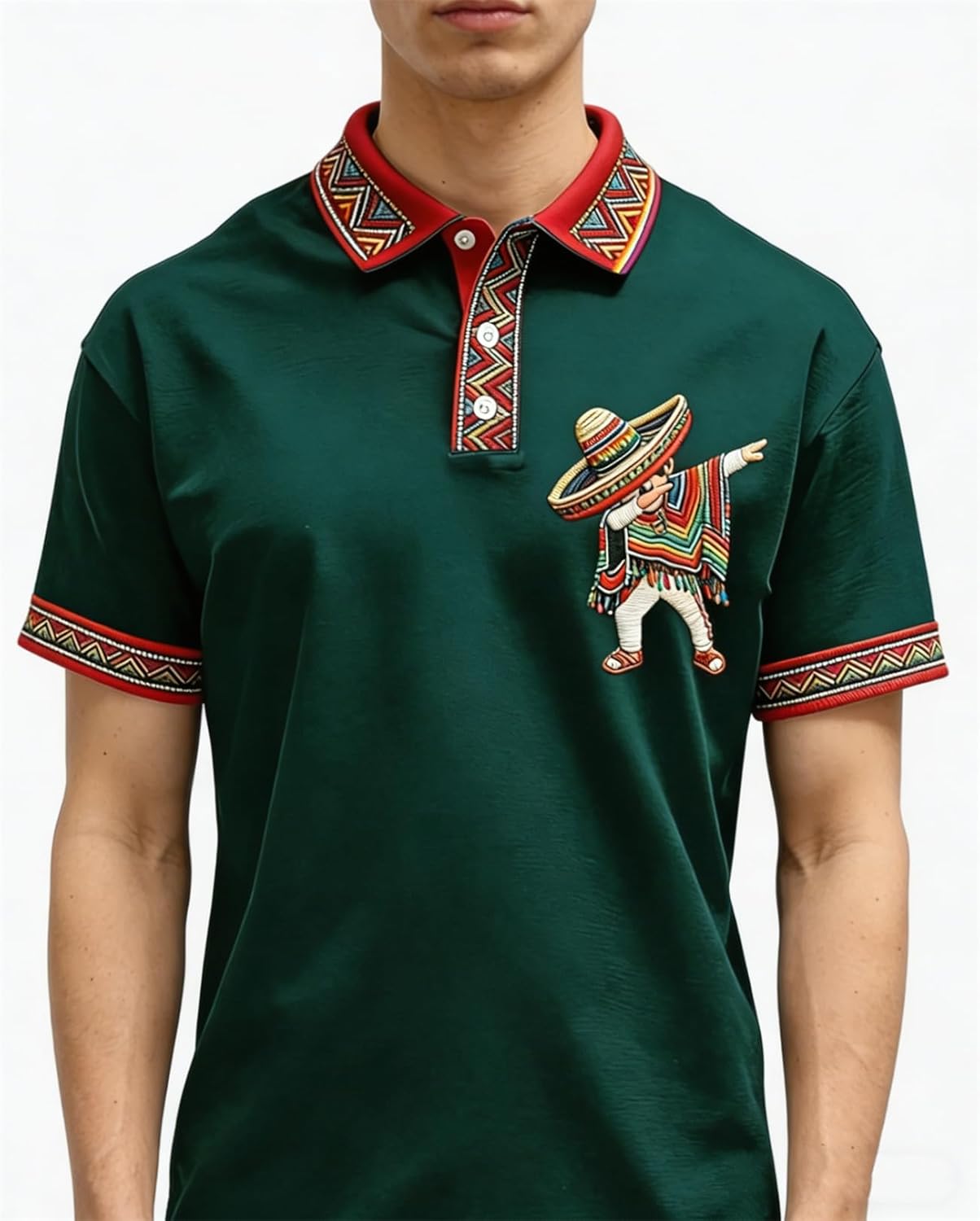 Men's Cinco De Mayo Polo Shirt Printed Casual Mexican Poncho Shirts Cinco De Mayo Fiesta Polo T-Shirt