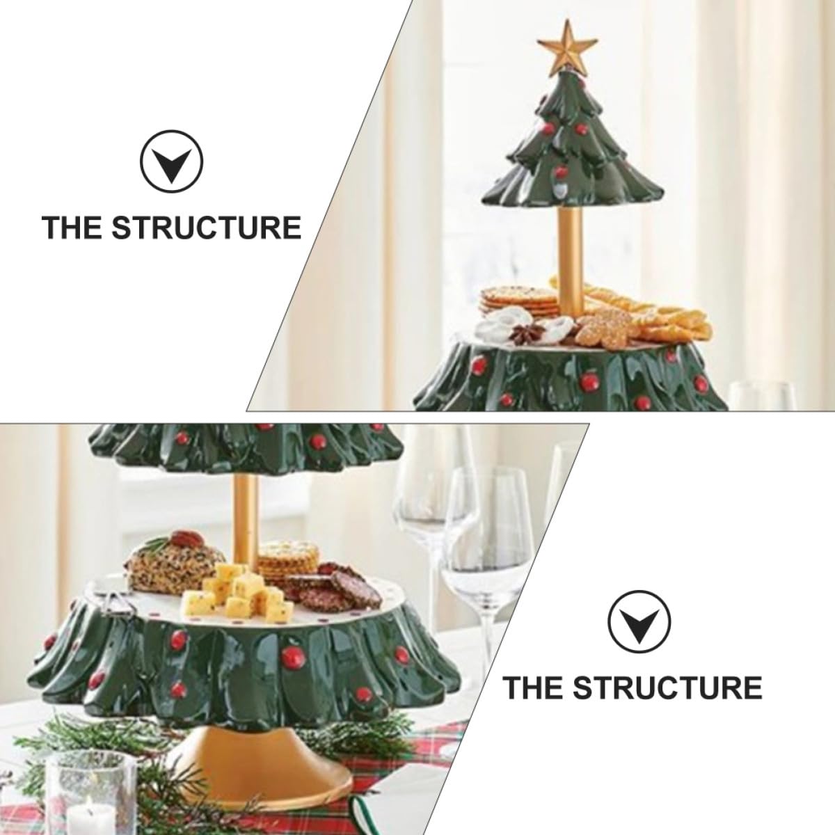 Kichvoe Weihnachtsteller und Snackplatte 1 Stück aus Langlebigem Material für Festliche Buffets und Desserttische Sorgt für Geordnete Präsentation von Snacks und Süßwaren