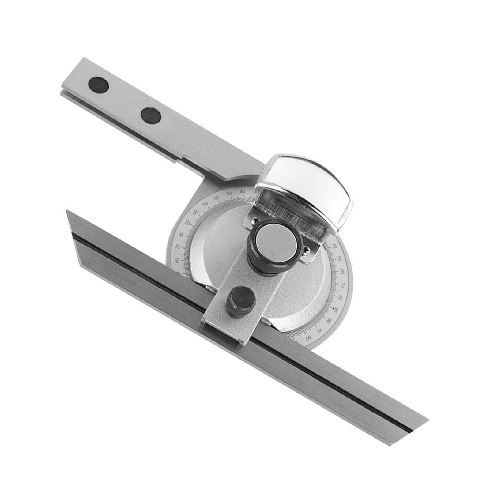 Rapporteur d'angle, mesure précise de 0 à 360 mm, en acier au carbone, avec loupe et boîte plastique for la d'angles internes externes