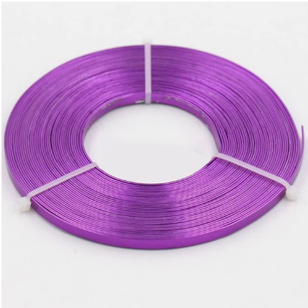Alambre de aluminio de 4m para manualidades cinta plana de 5mm x 1mm hilo morado de bisutería diy