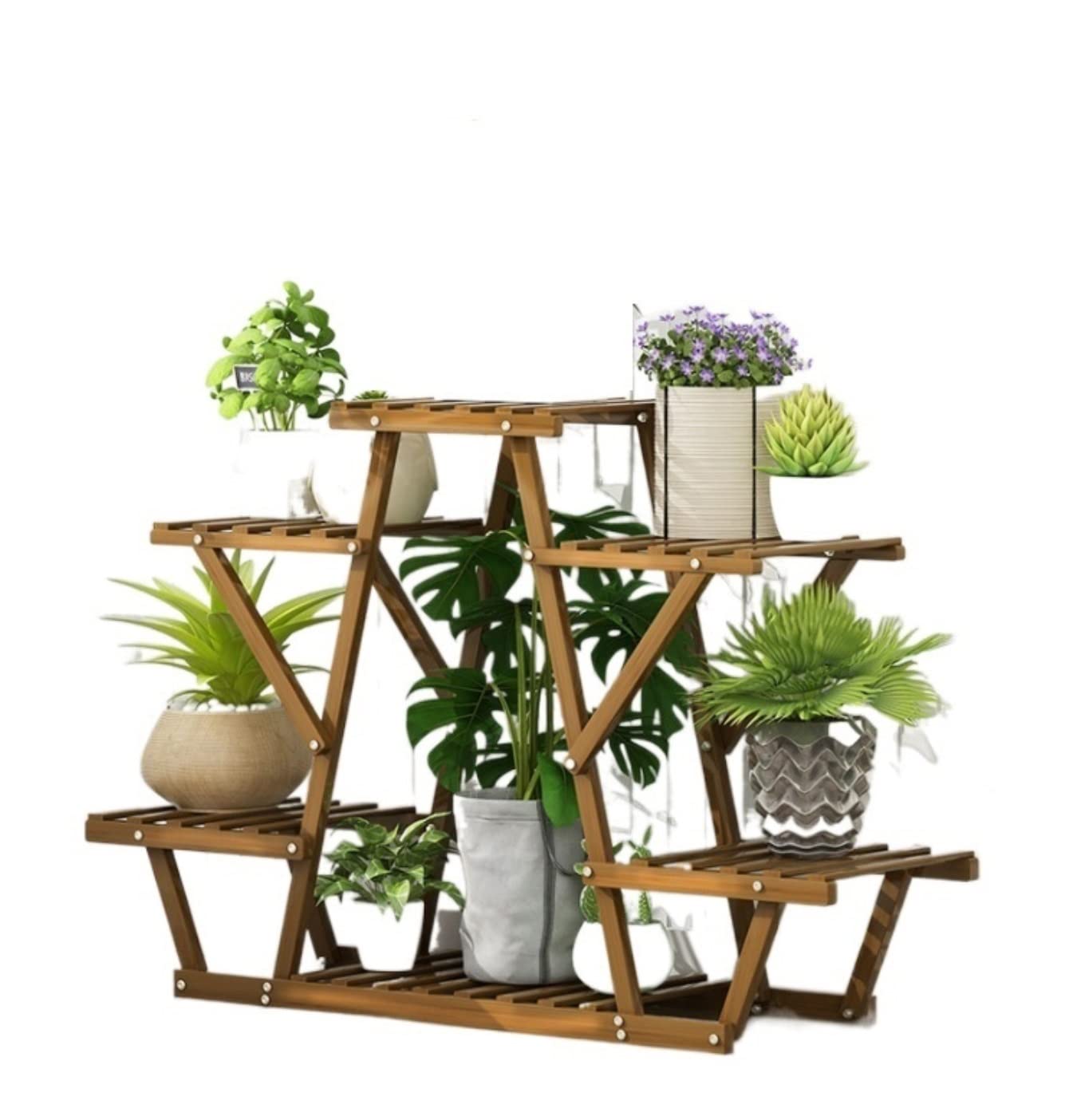 YYLMKMFC-AE Plant Shelves Flower Holder Plant Display Stand Bamboo Tiered Indoor Flower Stand For Multiple(B 1Pcs,87 * 25 * 58cm)