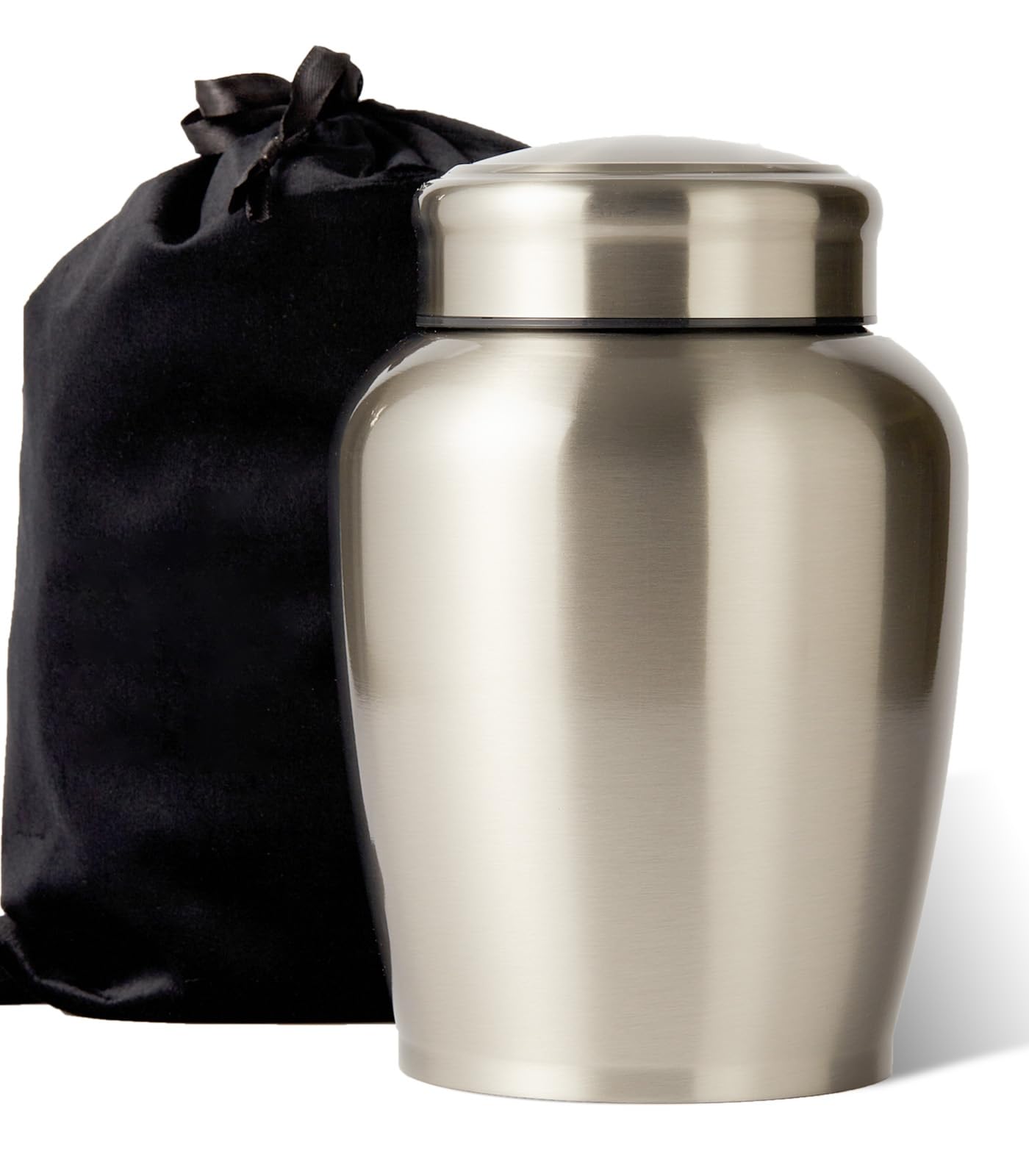 P.J homsv Large Stainless Steel Silver Urn for Ashes Adult Male & Female Cremation Urn for Women Decorative Urn for Human Ashes