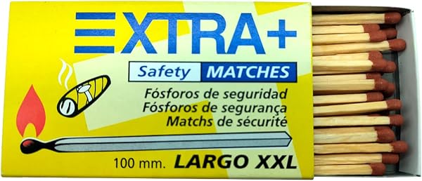 ACAN Tradineur - Pack de 6 Cajas de cerillas Super Largo XXL, 300 cerillas totales, fósforos de Seguridad Super Largos para cocinas, barbacoas, chimeneas, Estufas (10 cm) - 2