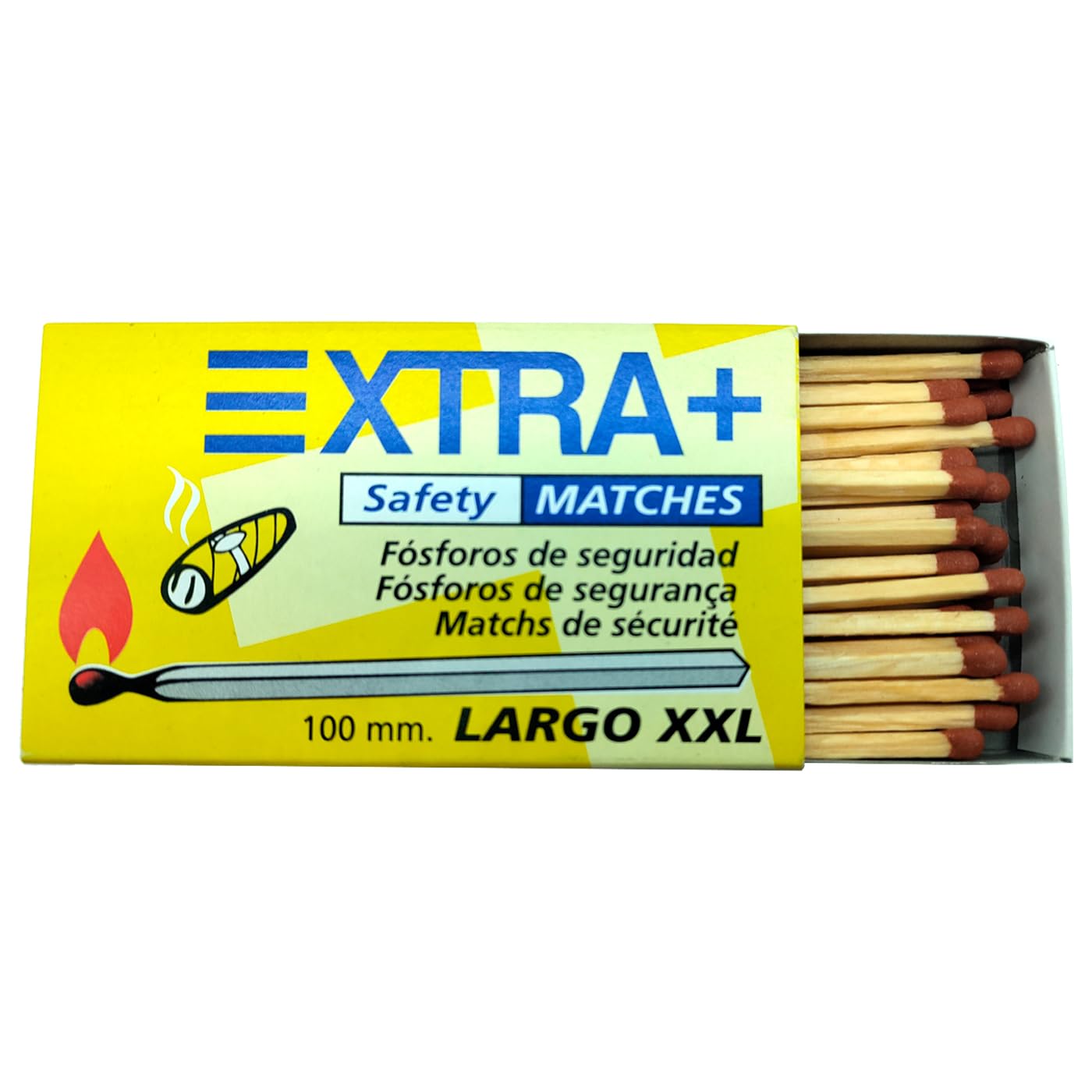 ACAN Tradineur - Pack de 6 Cajas de cerillas Super Largo XXL, 300 cerillas totales, fósforos de Seguridad Super Largos para cocinas, barbacoas, chimeneas, Estufas (10 cm)