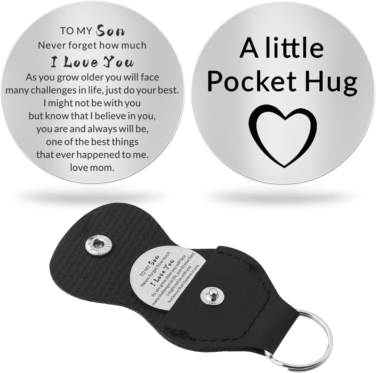 Pocket Hug Token - Double Sided Long Distance Relationship Keepsake Stainless Steel Inspirational Christmas Gifts