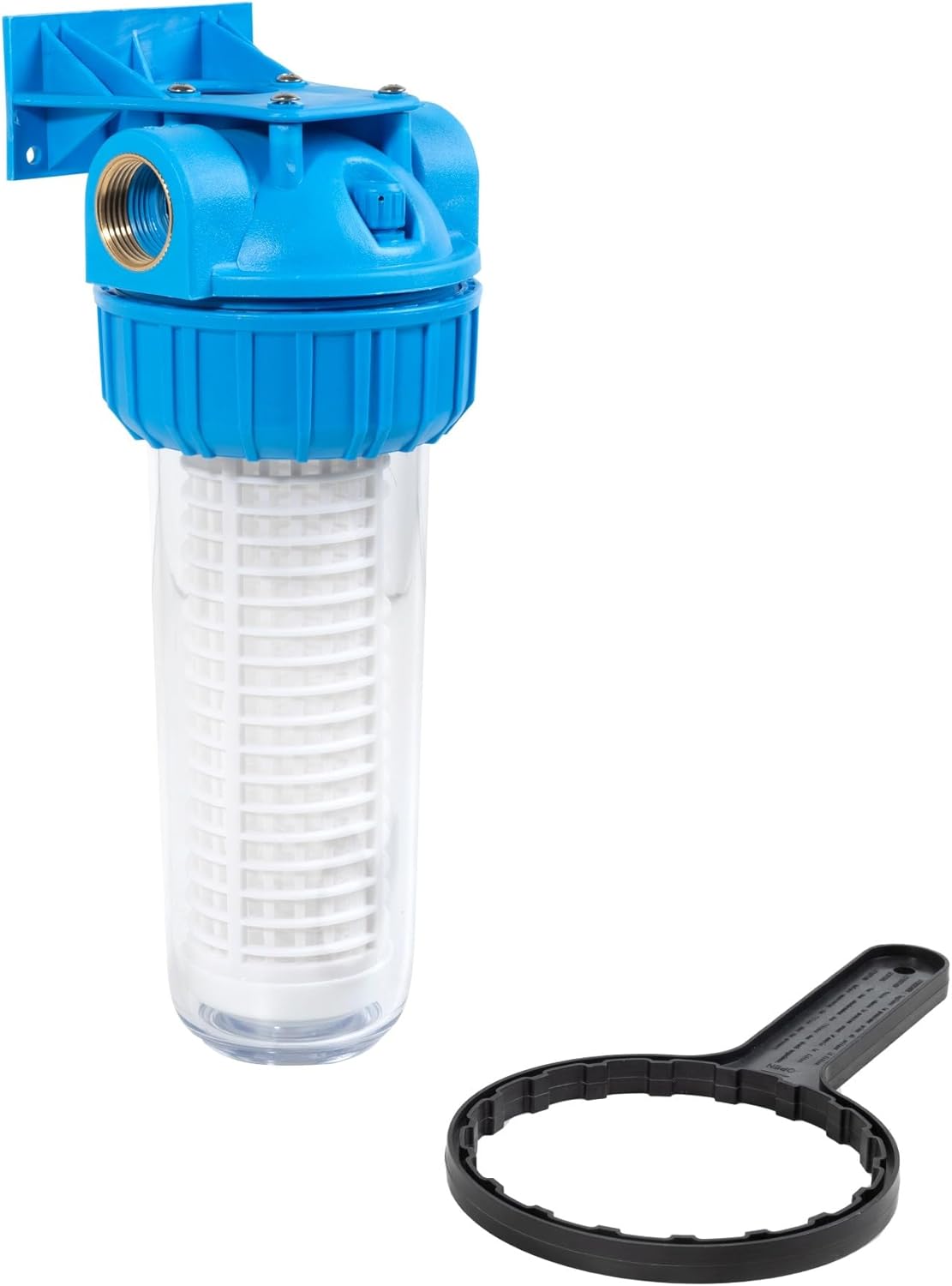 Canpump Pipeline Water Filter, 80-Mesh, 1-in Female Fittings, In-Line Filter/Inline Strainer, Clear Housing, Twist-Off Design for Easy Cleaning, Pressure Washer Accessory