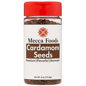 Cardamom Seeds 4 oz - Decorticated Whole Elaichi Seeds, No Pods - Ready to Grind for Baking, Coffee, Chai & Desserts, Non-GMO by Mecca Foods