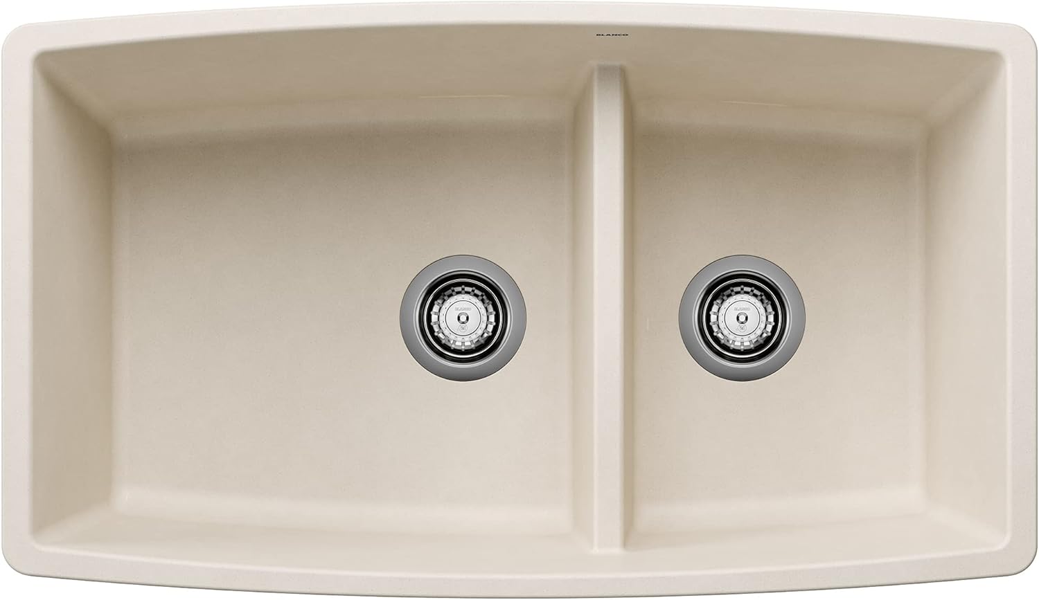BLANCO 443088 PERFORMA SILGRANIT 60/40 Double Bowl Undermount Kitchen Sink with Low Divide, 33" L X 19" W - Soft White