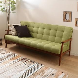 アイリスプラザ ソファ 3人掛け ファブリック グリーン 幅約170cm 72099