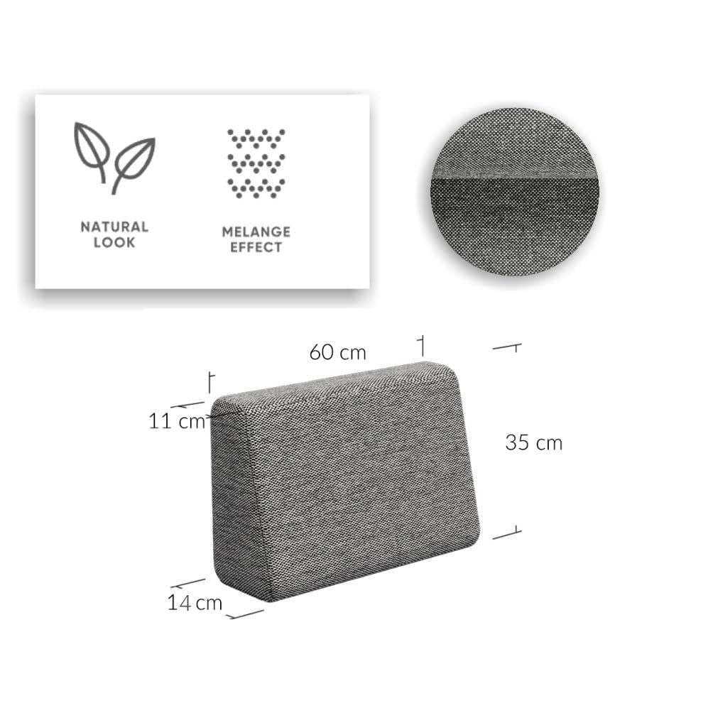 Gutekissen® Palettenkissen, Palletenpolster, Gartenkissen, Palettenauflagen, Sofa, Kissen, Polster, Auflagen Indoor Outdoor PFBG (Eckkissen 65x35, Dunkelgrau)