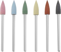 Create idea 6Pcs de 2,35mm Silicona para Instalación Pulido Cabezal Molienda Giratoria Puntiaguda Herramienta Rueda Adecuada para Moler Metal Rosa Azul Negro Verde Marrón Y Amarillo