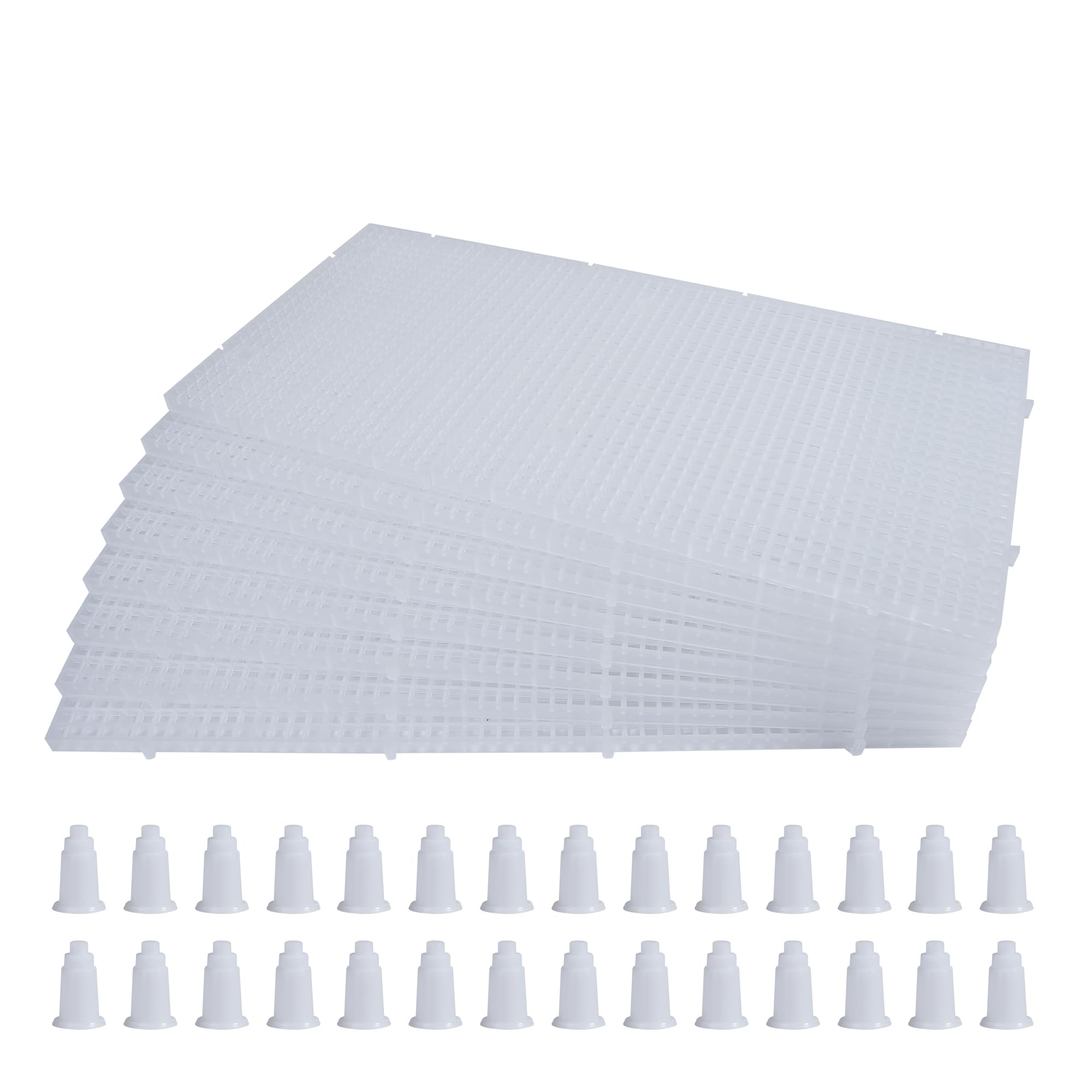 ALEGI Plastic Grid Divider Tray Egg Crate Louvre Aquarium Fish Tank Bottom Isolation with Bracket (8pcs)