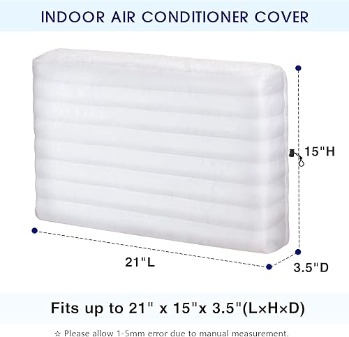 Miniatura 2 de KylinLucky Cubierta de aire acondicionado interior para unidad de ventana interior, 21 x 15 x 3.5 pulgadas (largo x alto x profundidad), color blanco