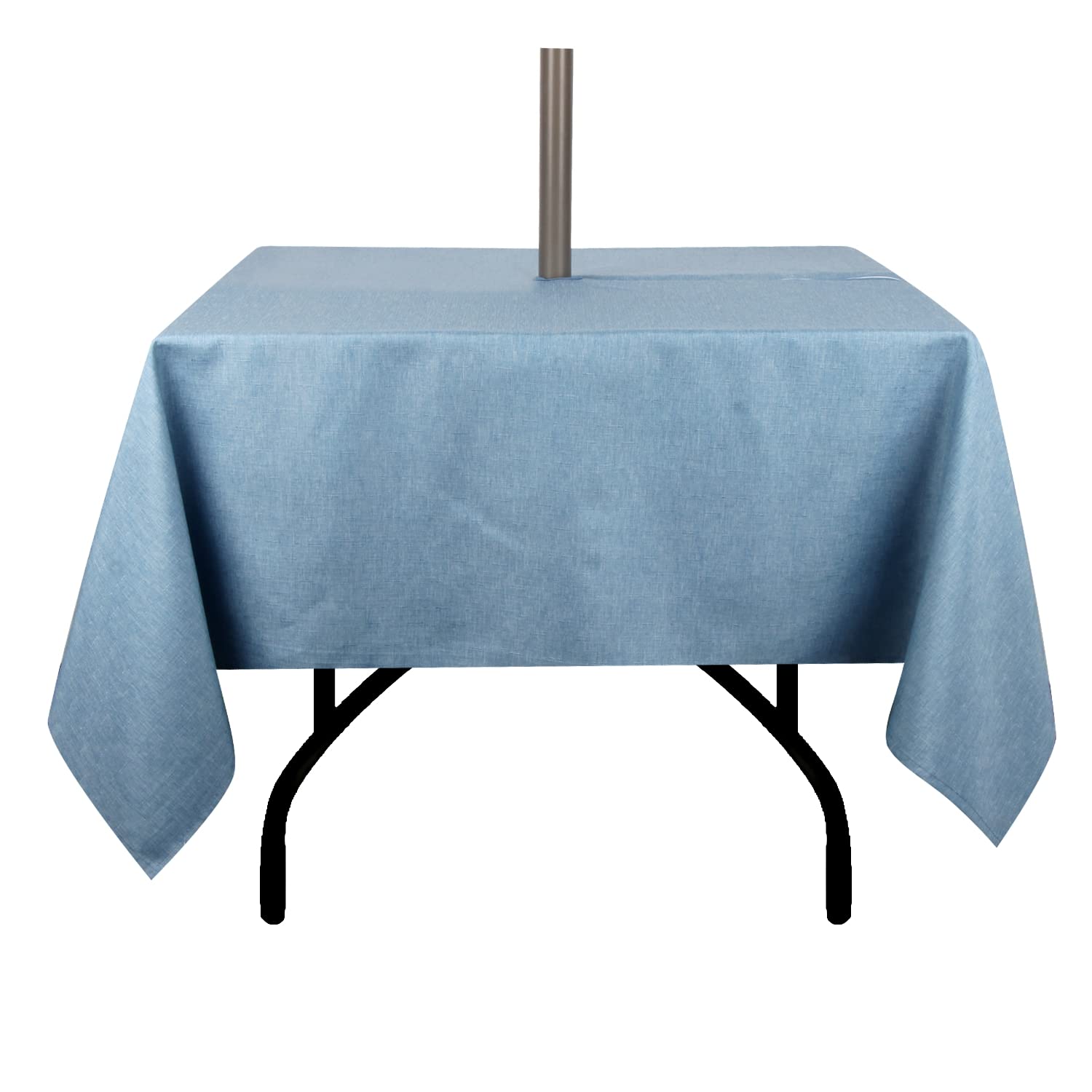 youngseahome Outdoor Tablecloth Wrinkle-Free Stain Resistant Waterproof Polyester Fabric Table Cover with Umbrella Hole for Picnic/Party/Dinner/Patio Garden(60ร60inch Square,Zippered,Water Blue) โ image 1