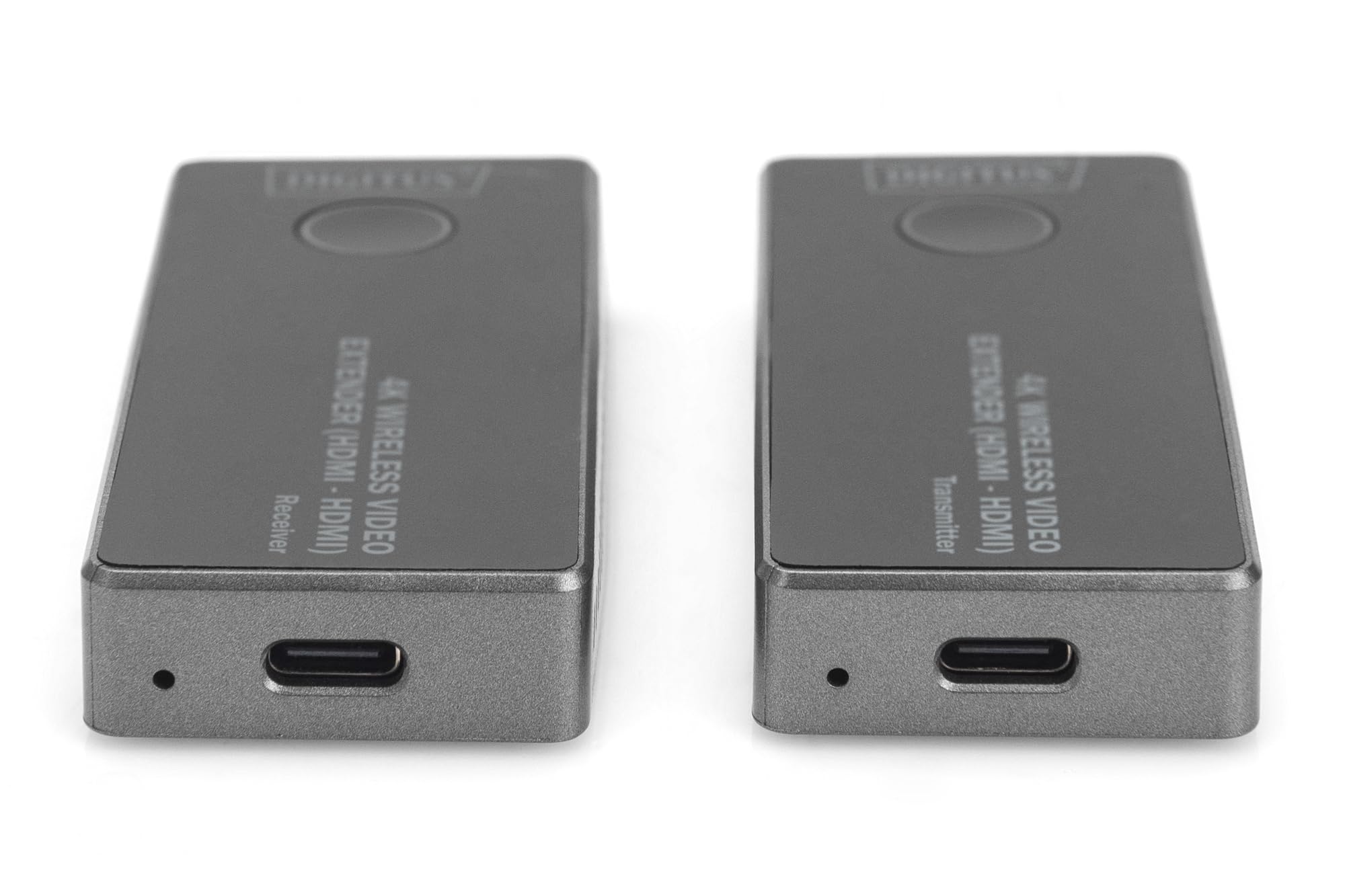DIGITUS Wireless HDMI Extender – UHD 4K 30 Hz – 30 m Reichweite | Set aus Transmitter und Receiver – HDMI 2.0, HDCP 2.2 – Dualband 2,4 Ghz 5 GHz – ohne App – Grau