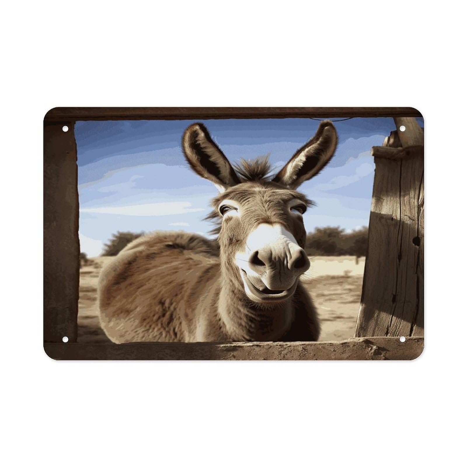 Fekiloot Style Funny Donkey Metal Signs Wall Art Tin Sign