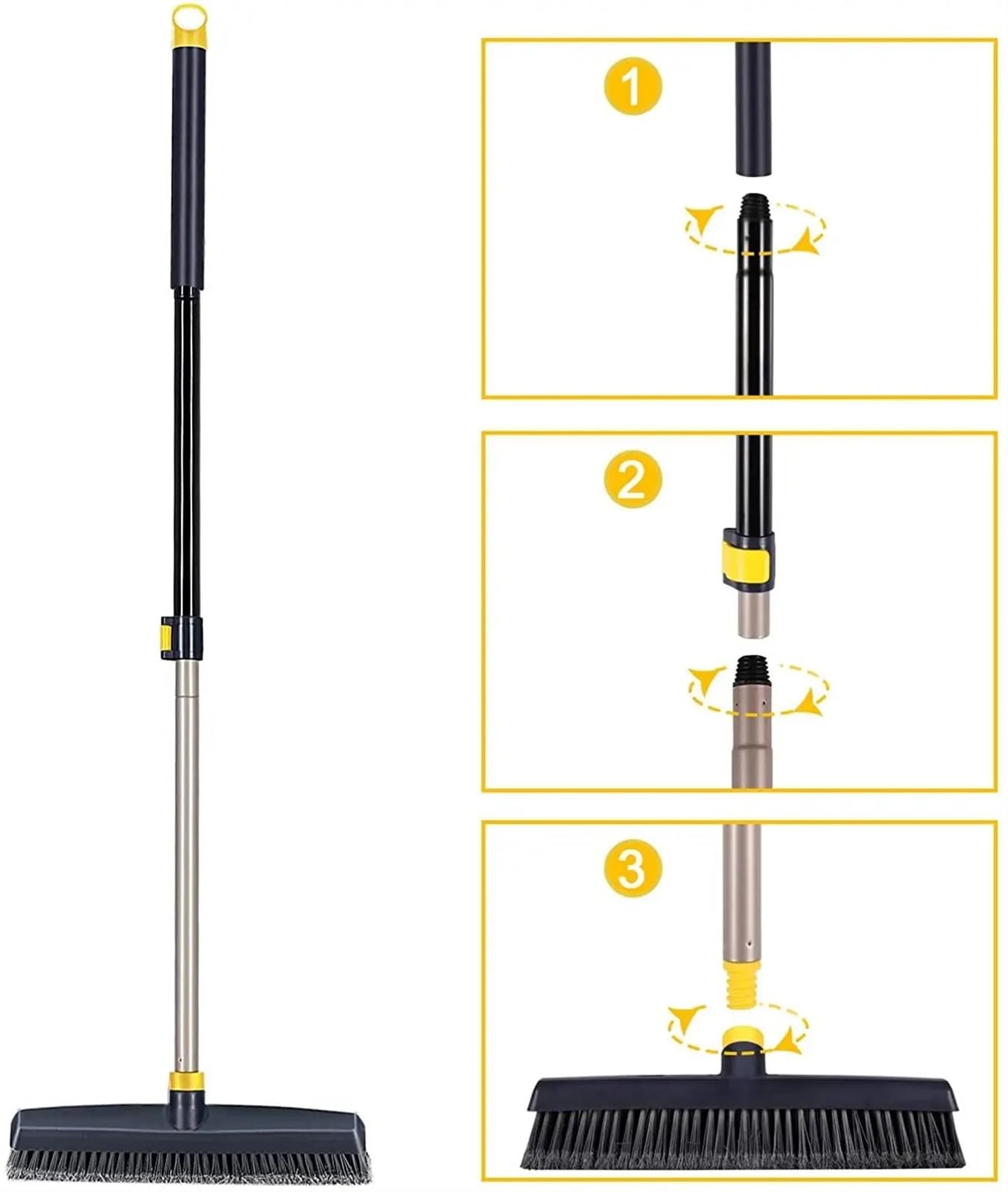 Besen Draußen Push Besen Pinsel Steifen Borsten Mit 12,8 in Lange Pole Besen Kopf Teleskop Heavy-Duty Outdoor