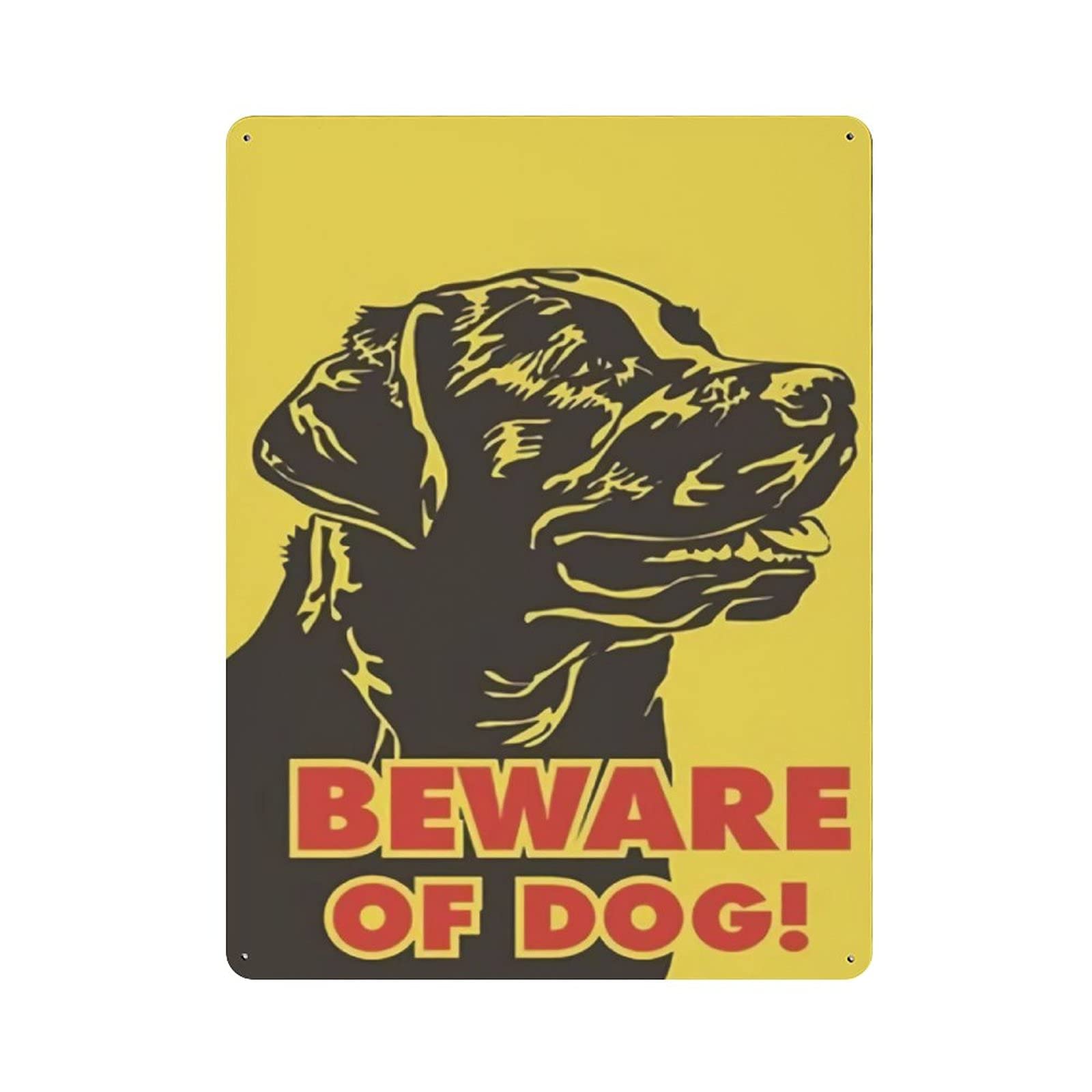 Metal Tin Sign Beware of Dog Vintage Tin Poster Metal Sign Wall Decoration Country Kitchen Home Garage Decor 16"x12"