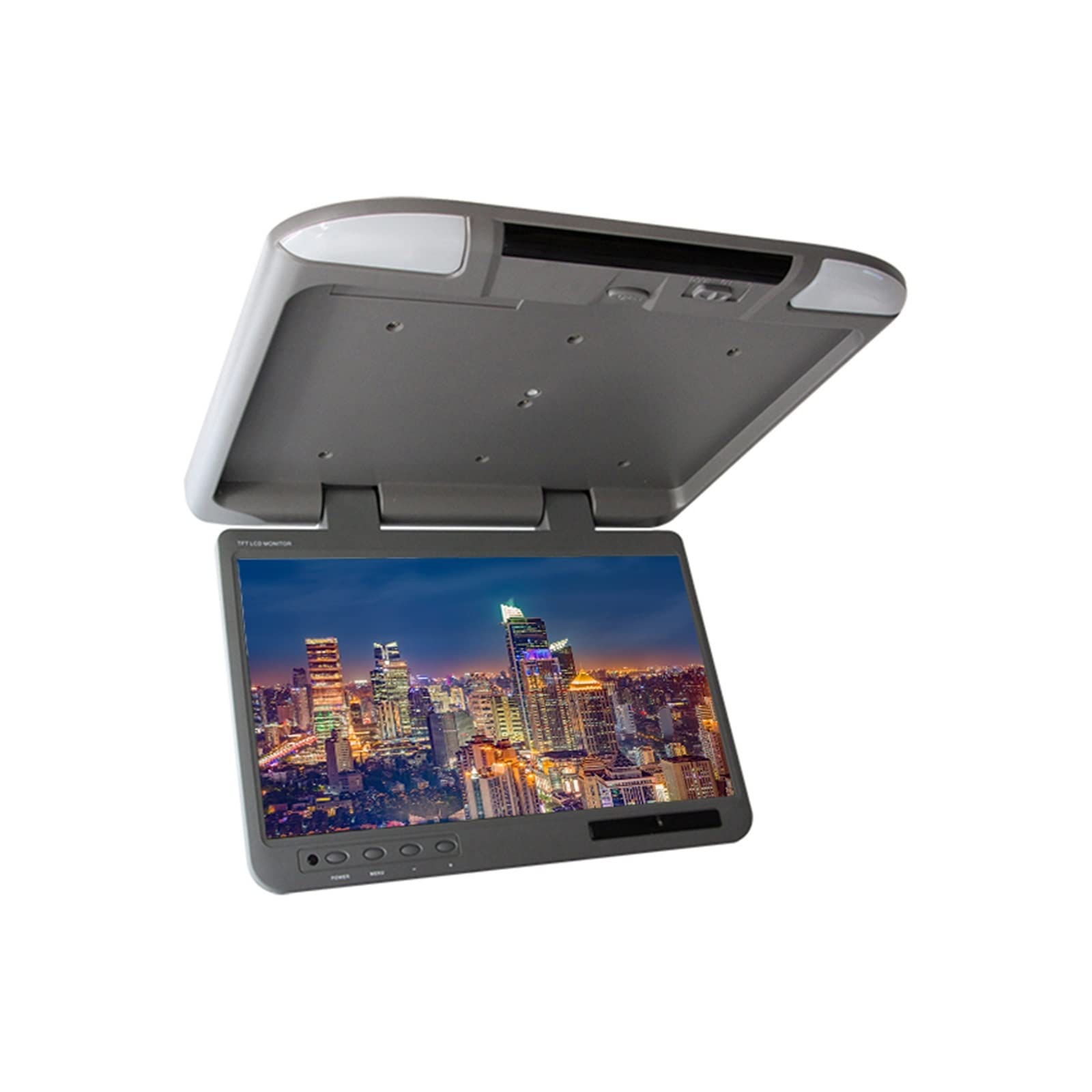 1920 * 1080 ekran IPS 22 Cal na dach samochodowy rozkładany Monitor MP5 odtwarzacz wideo do sufitu autobusowego TV USB wyjście FM(22 inch Gray)
