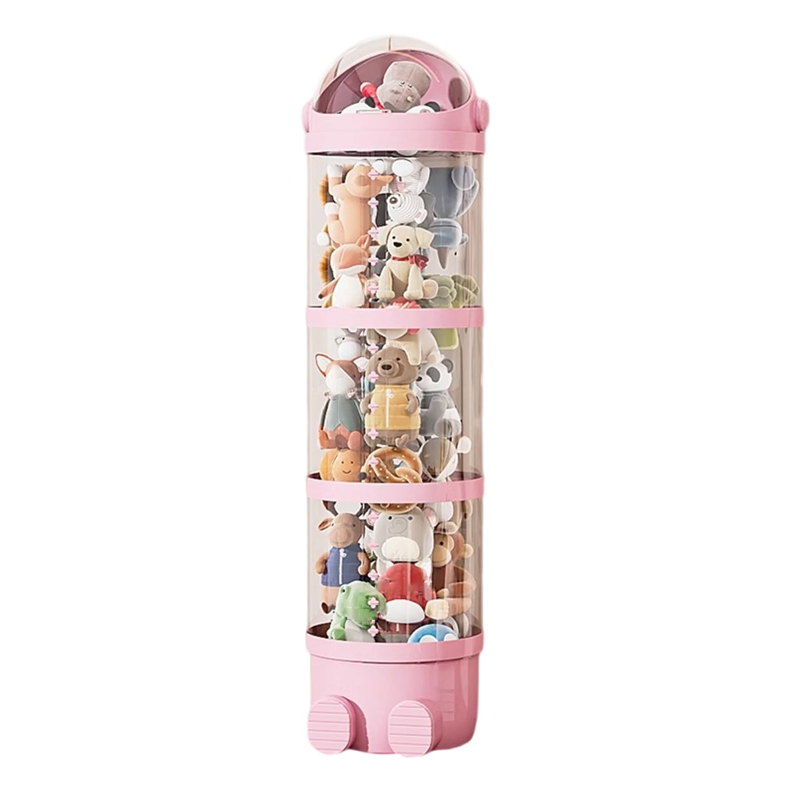 Almacenamiento de juguetes, Tubo organizador for peluches, tubo vertical for guardar, cubo de exhibición for(Pink,130 * 28cm)