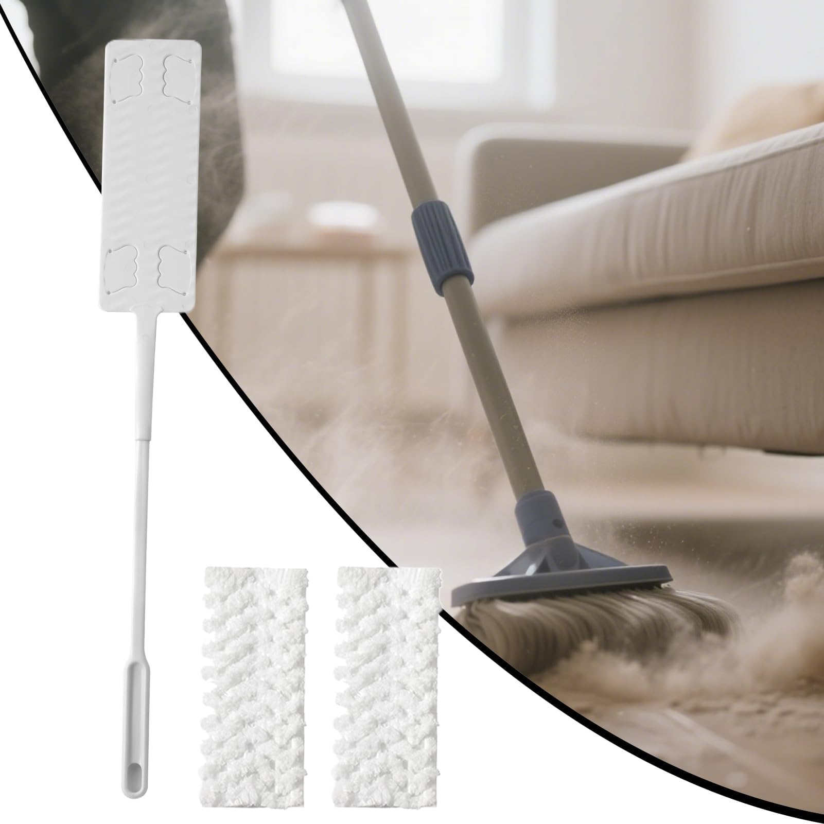 Plumero reutilizable con mango extensible, paños de microfibra para una limpieza eficiente de refrigeradores y debajo de electrodomésticos