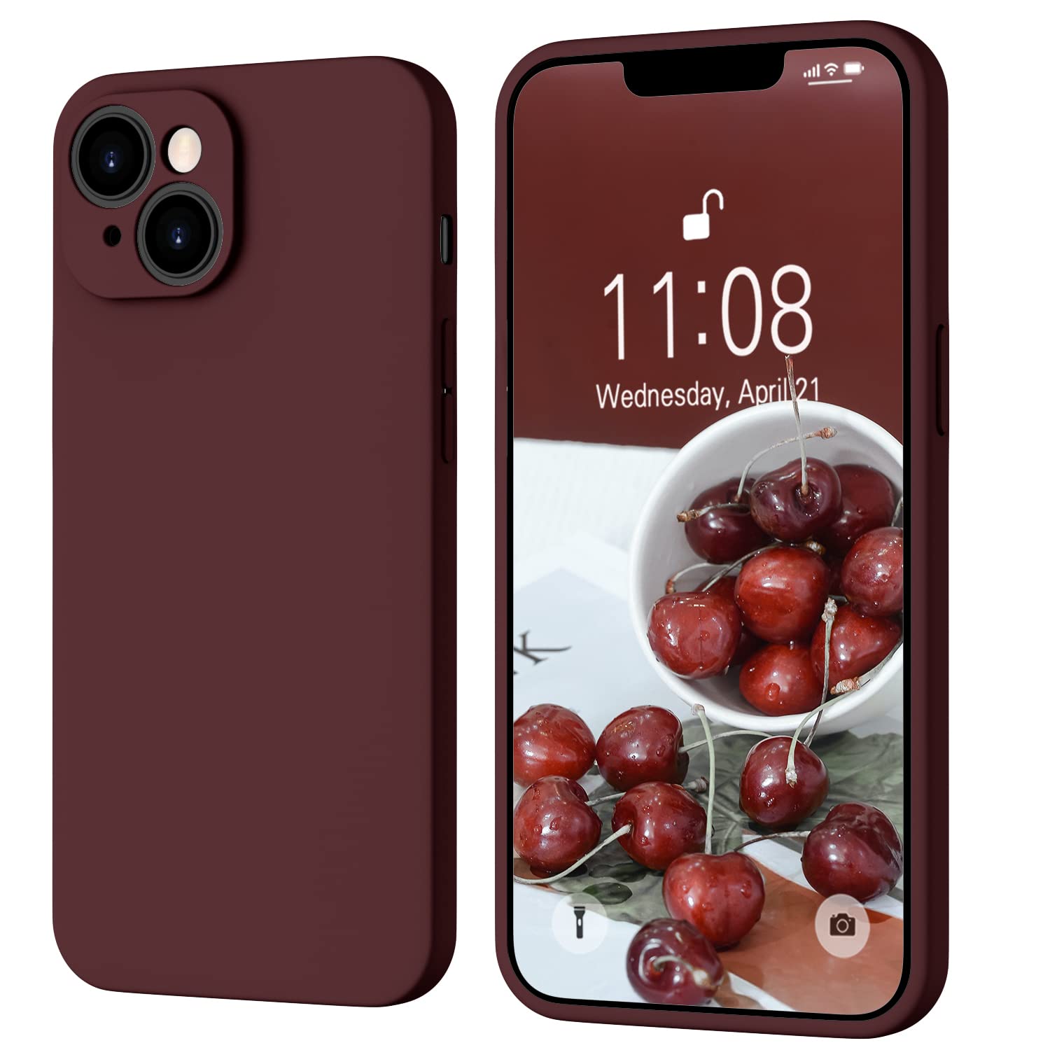 AndwingiPhone 14 Case, Compatible with iPhone 14 Case Liquid Silicone Ultra Slim Shockproof Protective Phone Rubber Case with Soft Anti-Scratch Microfiber Lining Case for iPhone 14 6.1 inch Red