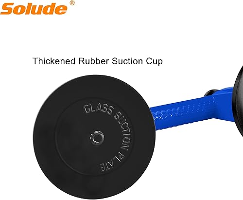 Miniatura 5 de SOLUDE Paquete de 2 Ventosas de Servicio Pesado con Mango de Vacío - Soporte de Vidrio de Aluminio para Levantar Ventanas