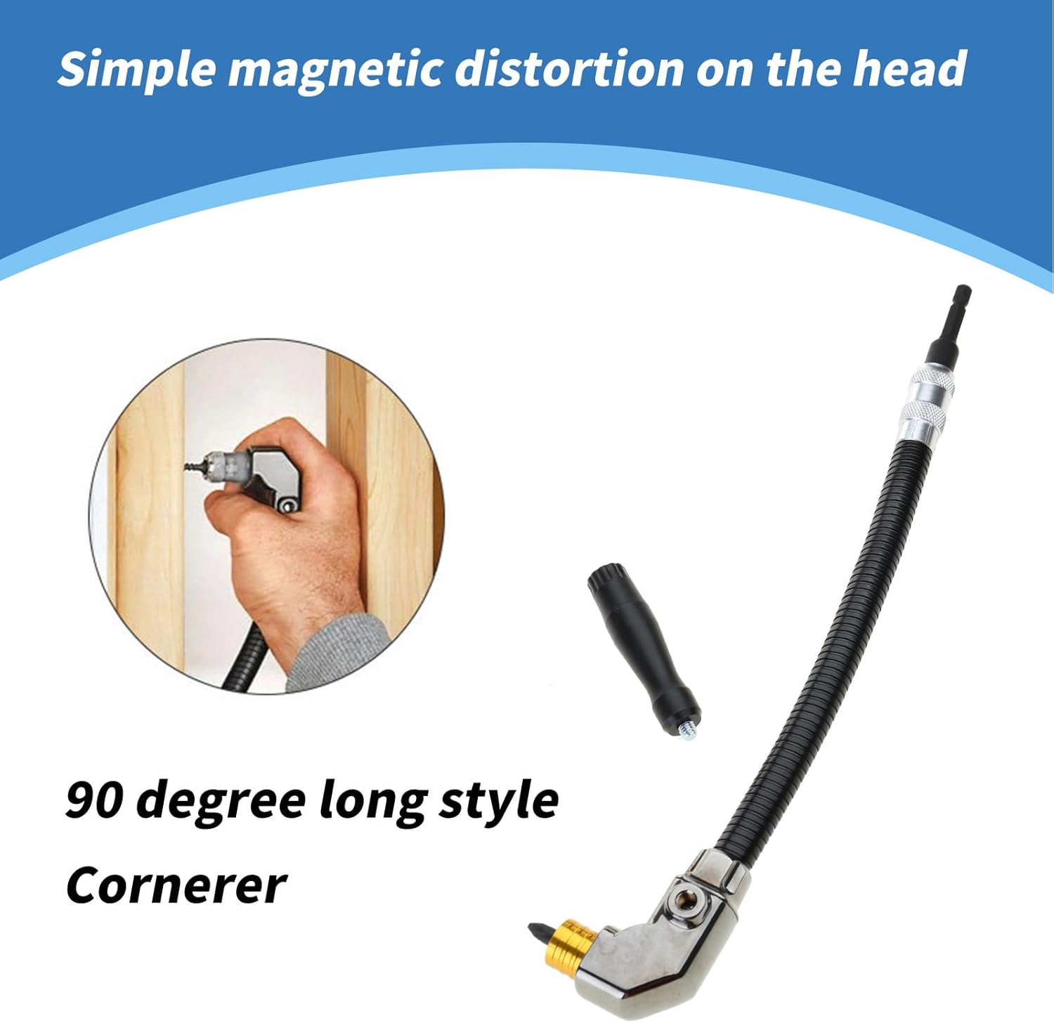 Right Angled Drill Attachment, 90 Degree Corner Adapter Adjustable for Tight Space Adjustable Drill Tool