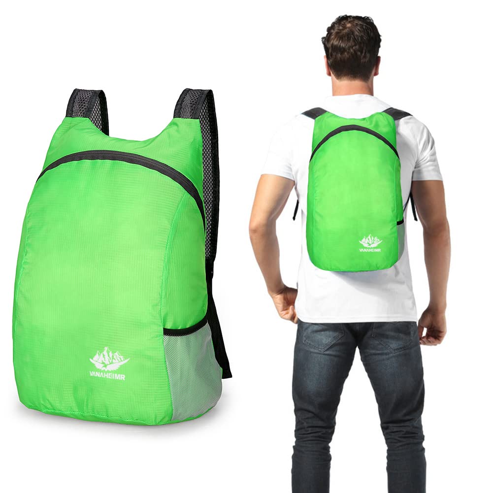 Crgangzy Men's Lake Blue Lightweight Backpack Foldable Outdoor Travel Waterproof Daypack Sports Travel Camping Hiking Pack For Wo