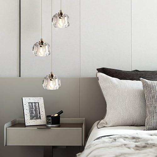 Miniatura 3 de Modernas luces colgantes de gota de lluvia, lámpara colgante redonda de latón para techo, candelabros de cristal de lujo para comedor, dormitorio,