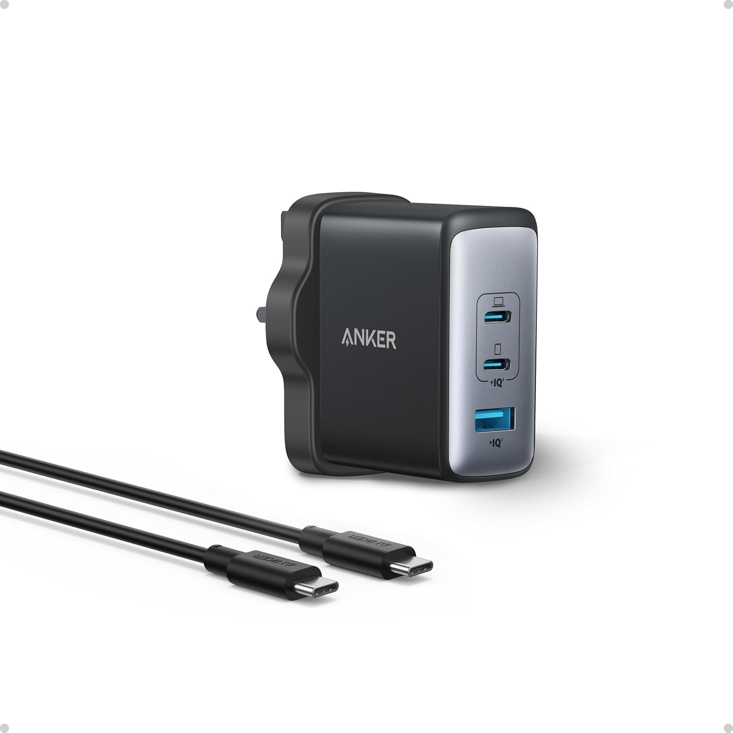 Product image of USB C Plug, Anker 100W USB C Charger, 736 Charger (Nano II 100W), 3-Port Fast Compact Wall Charger for MacBook Pro/Air, Google Pixelbook, ThinkPad, Dell XPS, iPad Pro, Galaxy S22/S20, iPhone 17/16Pro