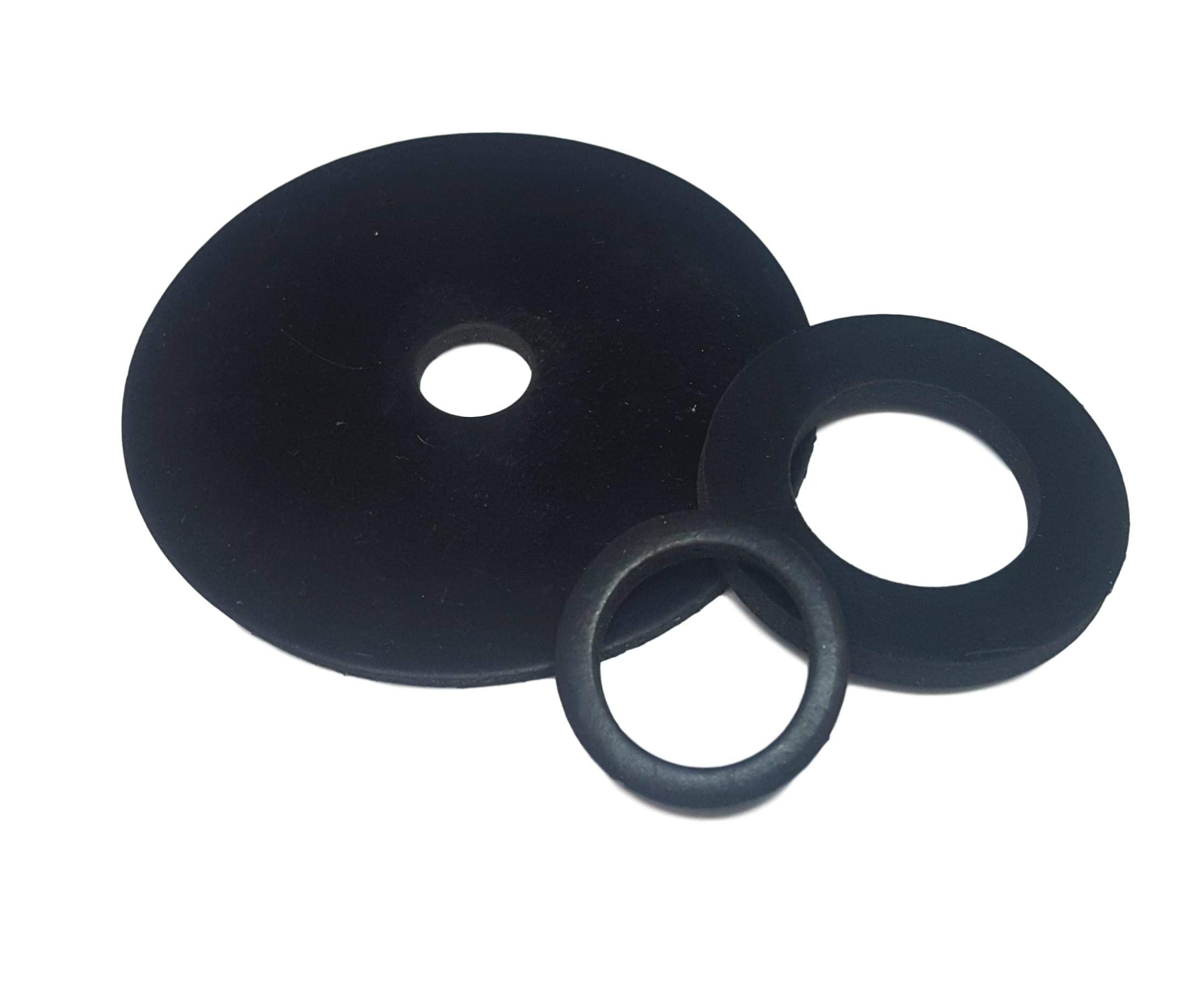 Solid Neoprene Rubber Washer - Size; 2mm Thick - 20mm Inside Diameter x 60mm Outside Diameter