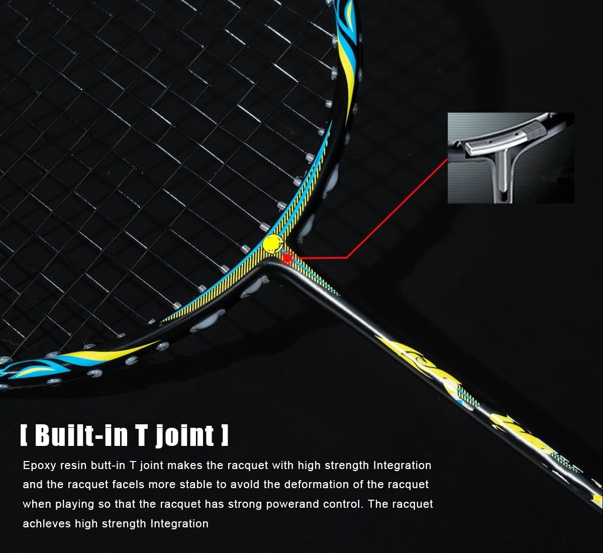 Badminton Set Racchetta da Badminton in Fibra di Carbonio 32 libbre, con Impugnatura e Corda, Articoli Sportivi Professionali