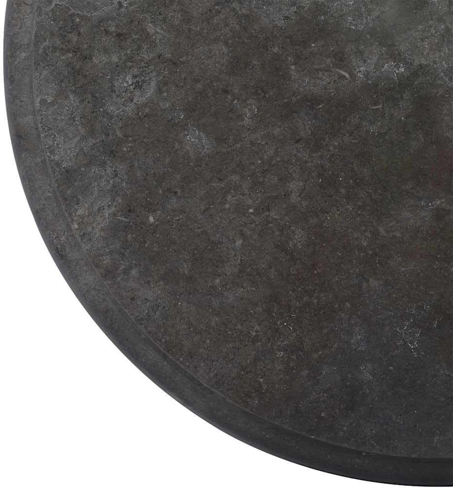 15.7in Round Black Marble Table Top, 1in Thick Dining Tabletop for Coffee or Dining, Modern Natural Stone Slab, Indoor Outdoor RV Desk Top, No Assembly Needed for Living Room Patio