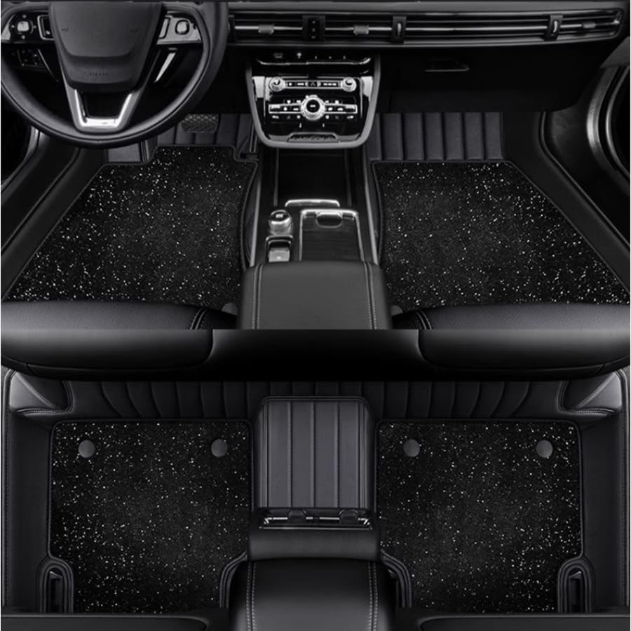 Dual - Layer Custom Leather Car Floor Mats Upper Carpet Lower Leather. Fit 99% Vehicles Anti - Slip Waterproof. 10+ Colors Like Black, Pink, Red.