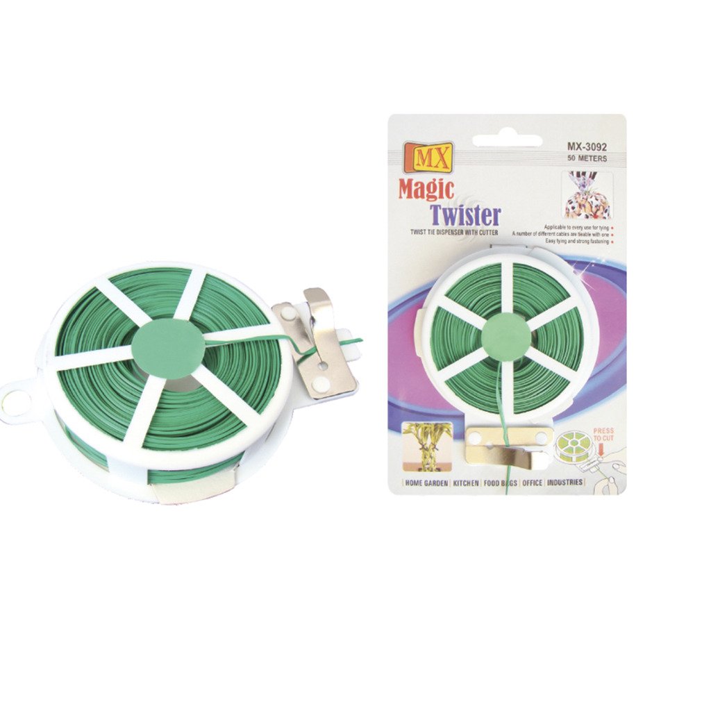 MX Magic Twister - 50m Green Plastic Round, Releasable, Continuous Length Cable Tie Dispenser