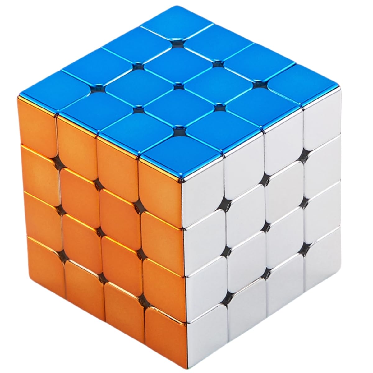 Miroir Puzzle Cube Magique 4x4 Magnétique, Version Magnétique Stickerless 4x4x4 M Cube Speed Magic Brillant Jouet
