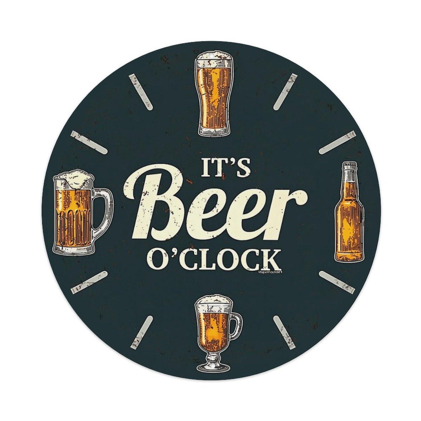It S Beer O Clock Tin Sign Metal Poster Vintage Metal Signs for Home Man Cave Bar Cafe Kitchen laundry room Wall Decorations 8x8 inches