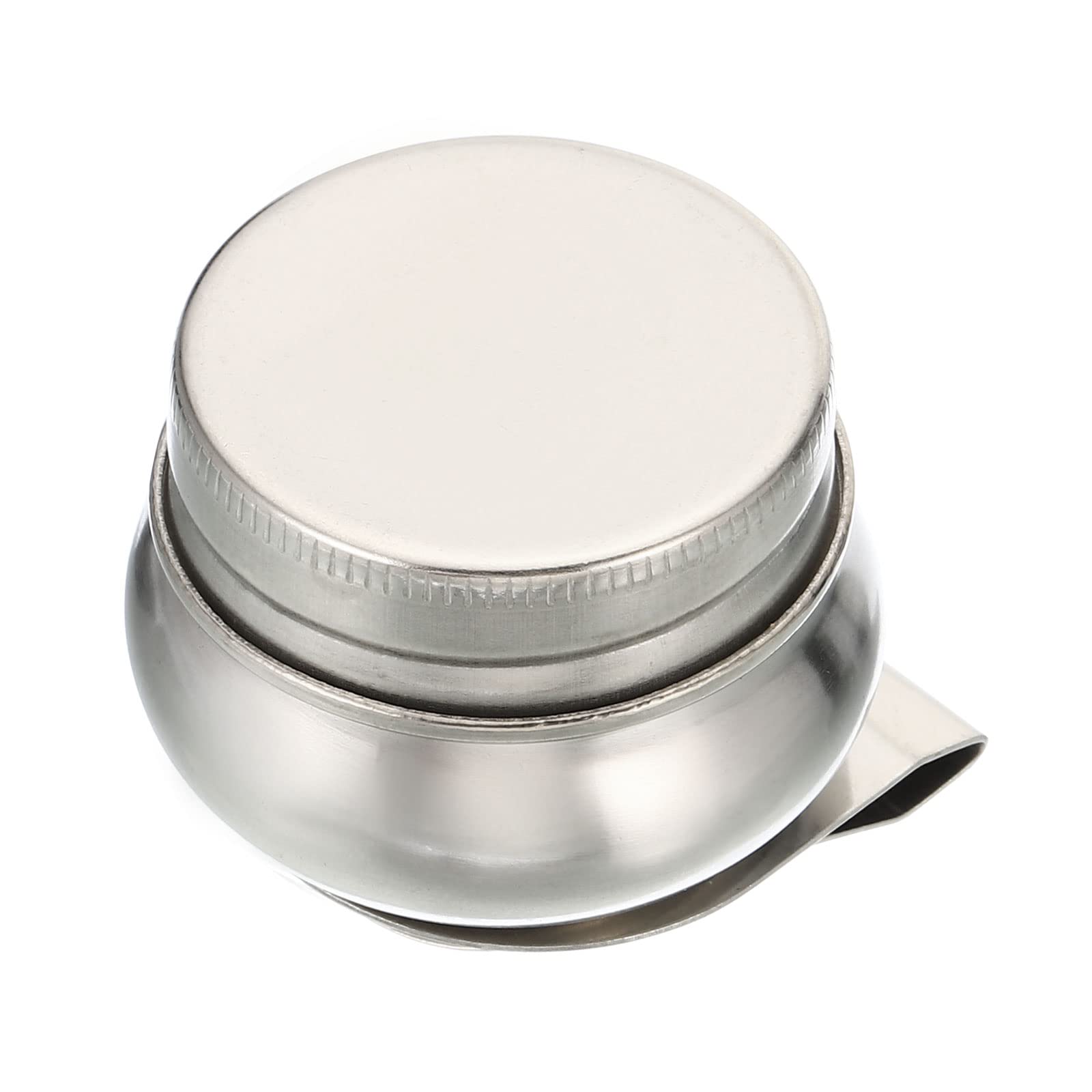 PATIKIL 2" x 1.8" Palette Cups, Paint Pot Container Cup with Lid and Clip Stainless Steel for Oil Painting, Silver
