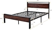 Vista 2 de SHA CERLIN Estructura de cama de plataforma de metal de 14 pulgadas tamaño Queen con cabecero y piecero de madera, base para colchón, no necesita