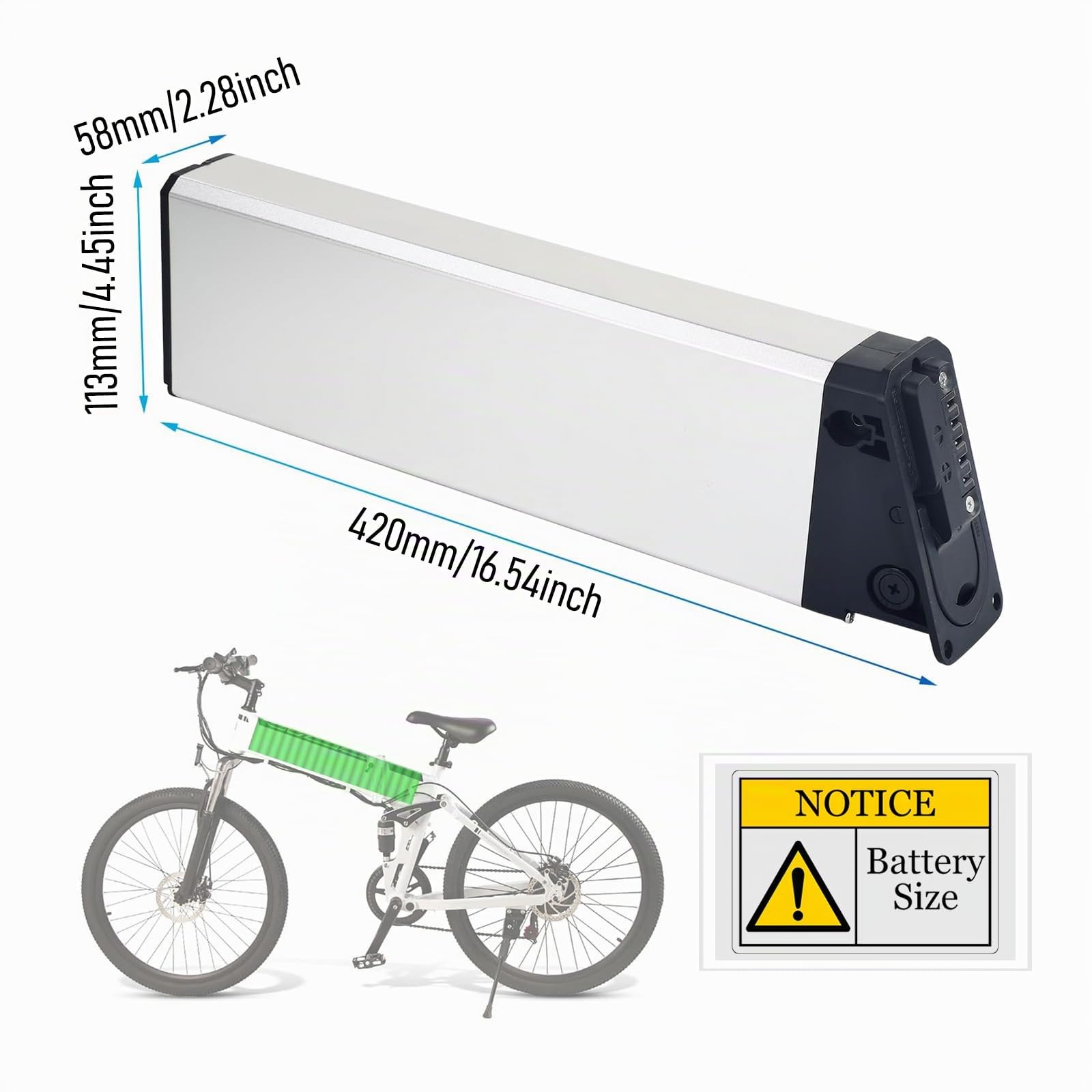 Batteria E-Bike 48V17.5Ah per Biciclette Elettriche Pieghevoli Engwe PRO 2, Mate X, Engwe Engine X, per Motori 250W 350W 450W 500W 750W 1000W, Batteria al Litio con BMS e Caricatore (48V17.5Ah)
