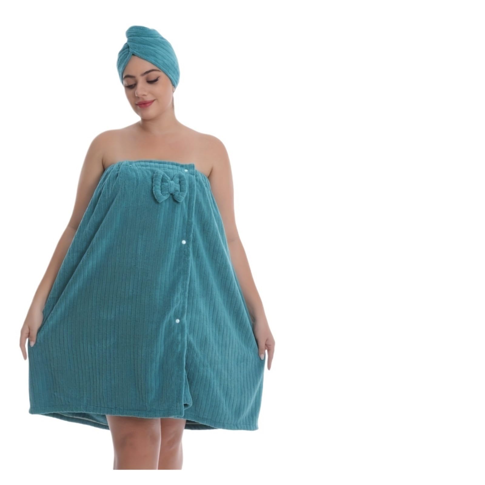 ZYAYNG 2pcs/Set, Extra Large Striped Bathrobe Bath Cap, Size Towel Wrap, Adjustable, Suitable For Bathroom(Color3)