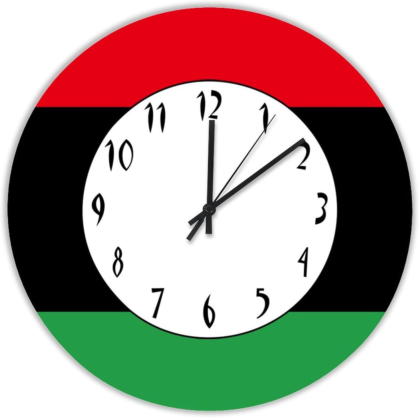 Lesotho Hanging Wall Clock Lesotho National Flag Round Wood Wall Clock 12inch Clocks Battery Operated Quartz Silent Art Clocks for Living Room Bedroom Office