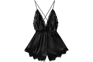 Women's Dreamy Delight: Satin Teddy Lingerie Romper