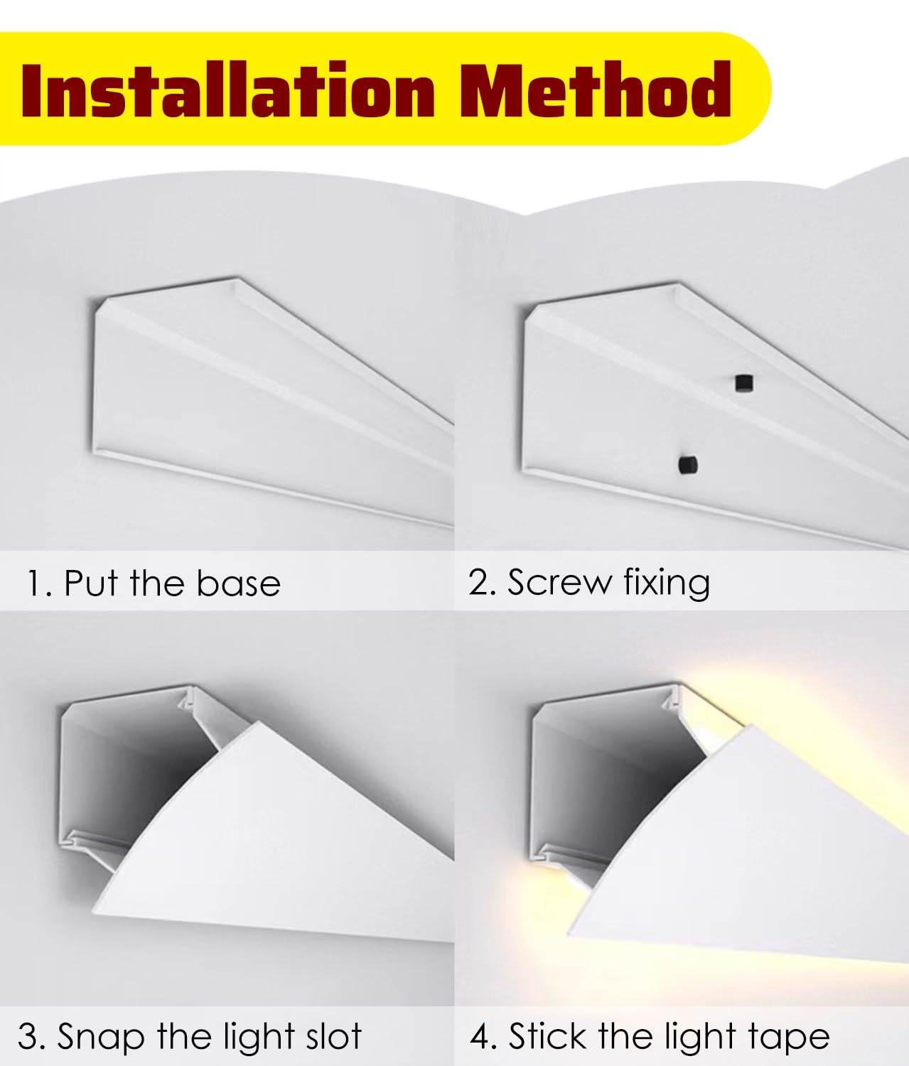 Perfil de tira LED lineal de metal, canal difusor de iluminación de cornisa para baño, cocina, armario, oficina, luces LED ocultas para techo