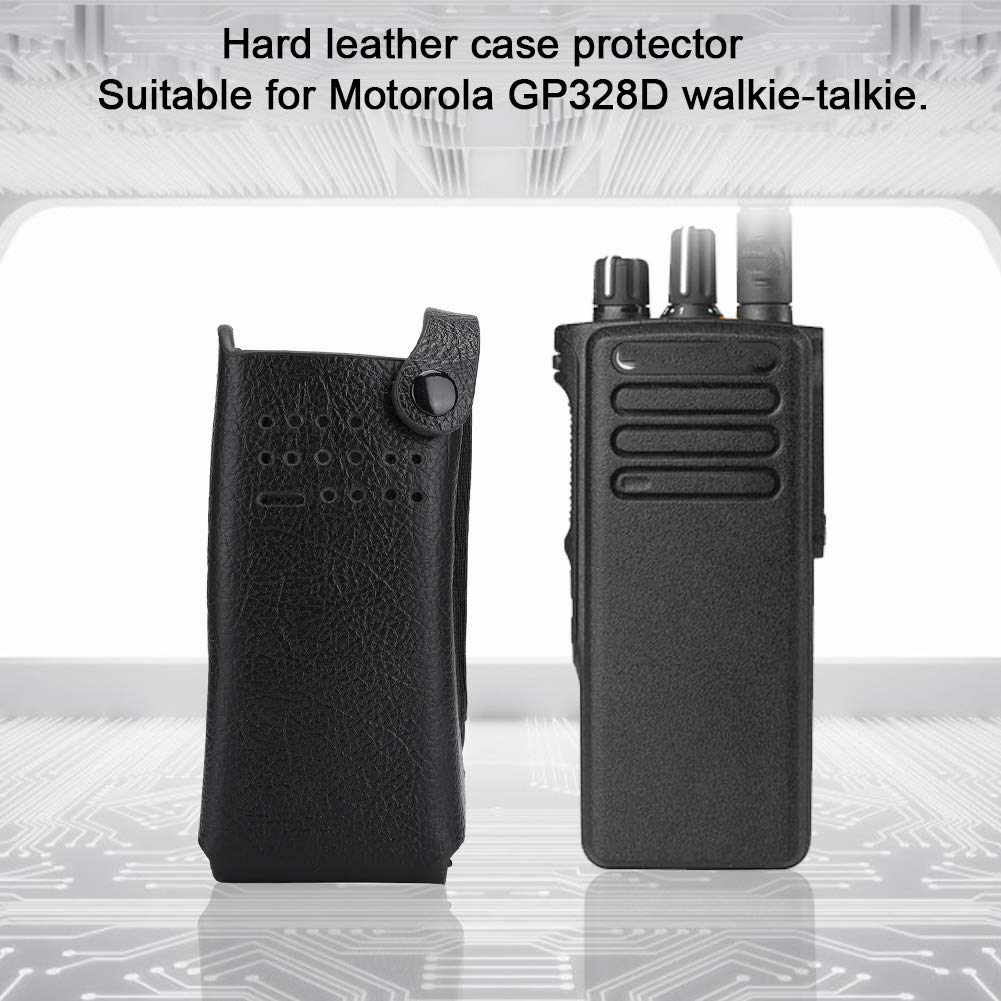 Tosuny Étui de Talkie-walkie, étui de Radio en étui en Cuir PU Porte-Radio avec Clip arrière/Courroie en Nylon pour GP328D Talkie-walkie