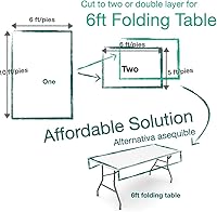 Vista 4 de Urby Manteles de plástico desechables blancos para mesas rectangulares de 8 pies, ideal para servir como picnic, fiesta, exterior o comedor, mantel