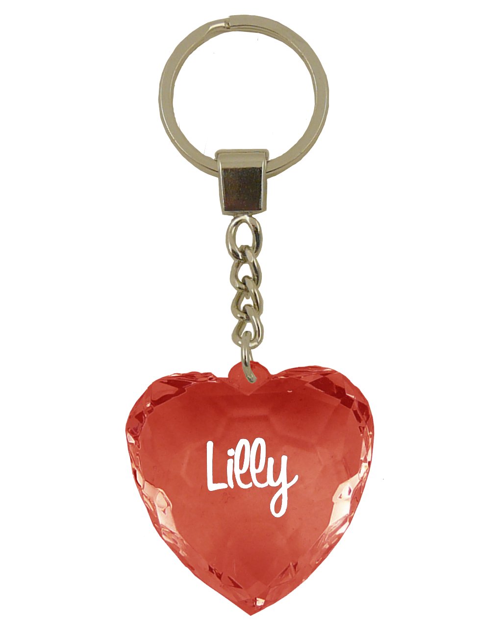 Instant Gifts Lilly Heart Shaped Keyring - Red