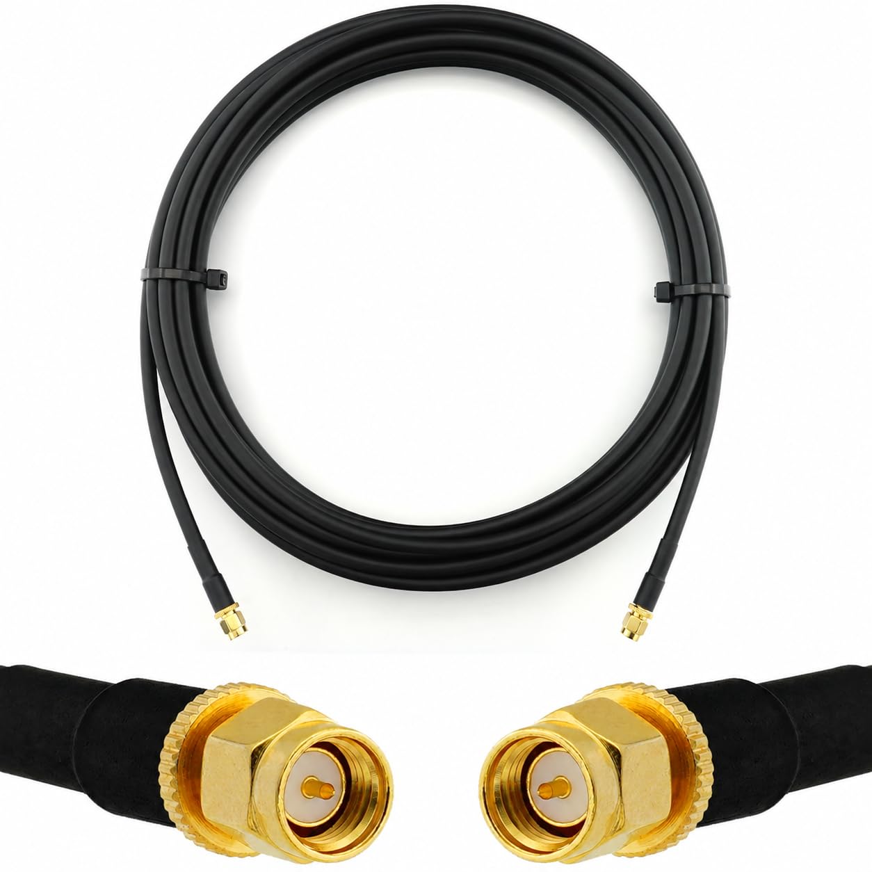 30m SMA Male do SMA Male kabel koncentryczny UHF RG8X — przedłużacz koncentryczny SMA 50 Ohm — do radia HAM, anteny 4G 5G, ADS-B, GPS, SDR