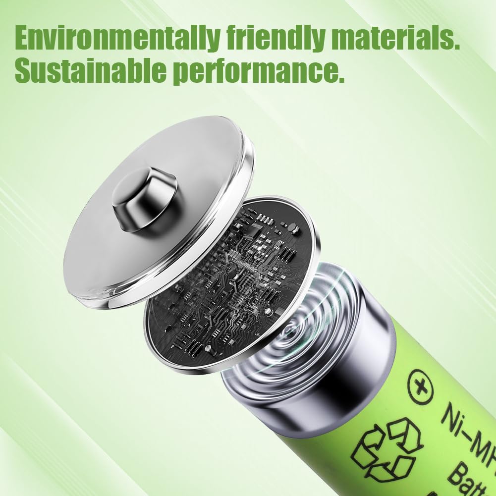 AXFEE Piles Rechargeables Ni-Mh AA 800mAh 1,2V Haute capacité 4PCS